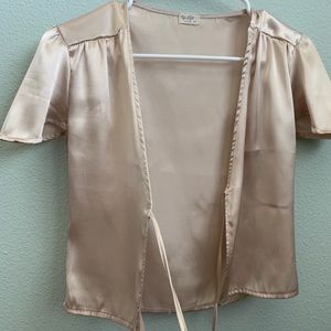 John Galt one size blush silk tie top!
